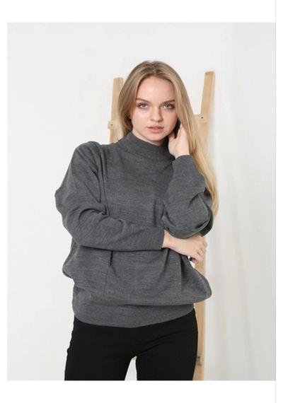 Butik İstanbul Yarım Balıkçı Yaka Triko Kazak - Füme