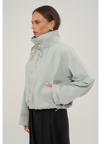 Mai Collection Liora Düğmeli Bomber Buz Mavi Ceket