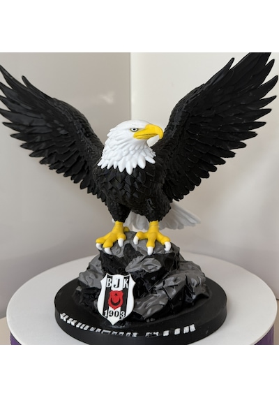 Siyah Beyaz Kartal Kara Kartal 3D Baskı Dekoratif
