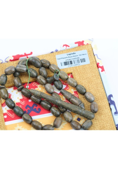 Yeşil Plesenk Ağacı Beyzi Kesim 10x14mm Tesbih