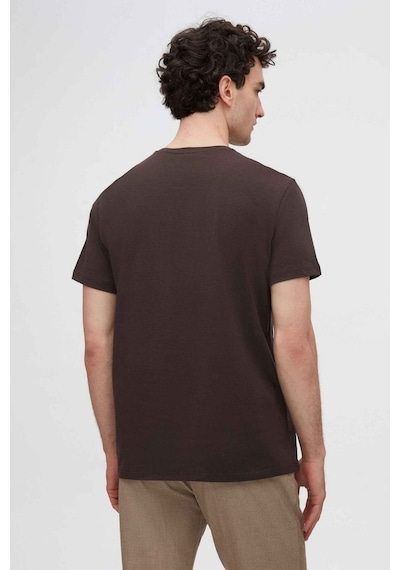 D's Damat Ds Damat Slim Fit Kahverengi Bisiklet Yaka %100 Pamuklu Nefes Alabilen T-shirt 4HC141996753M Kahverengi