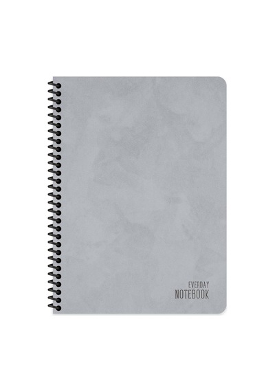 16,5x22,5 Spiralli Karton Kapak Kareli Alfa Defter - Gri Çok Renkli