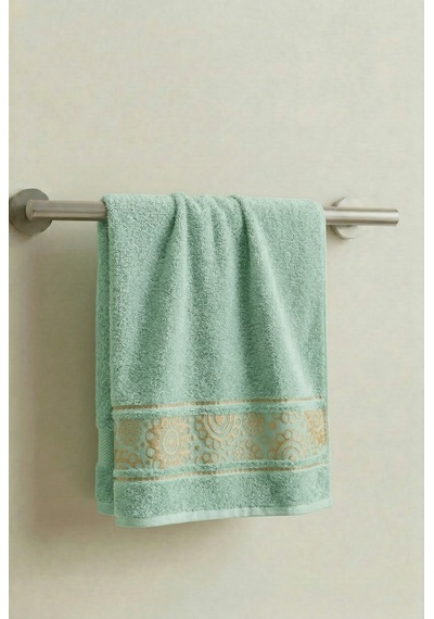 Golden Mint Yeşili El Havlusu - 50x90 Cm, 230gr, %100 Pamuk Mint Yeşil