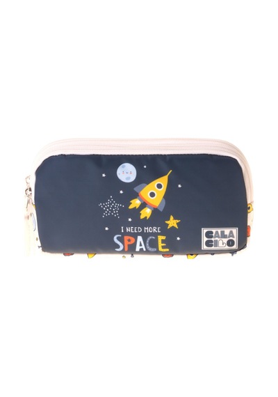 Calacilo Erkek Çocuk İlkokul Kalem Çantası - Uzay Baskılı Lacivert Renk Space - C4049 Lacivert - Krem