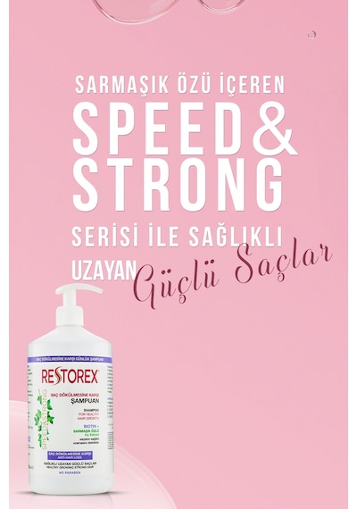 Restorex Speed Strong Saç Dökülmesine Şampuan 1.000 Ml  Sarmaşık Özlü, Uzama, Dökülme Karşıtı