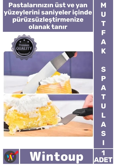 Spatula Profesyonel Mutfak Ekipmanı Ergonomik Saplı Esnek Paslanmaz Çelik L Tipi Pastacı Spatulası