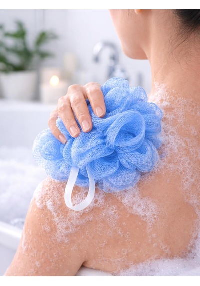 2'li Karışık Banyo Lifi Büyük Boy 35gr Vücut Duş Kesesi File Top Lif Peeling Etkili Hijyenik Banyo