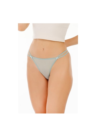 Sensu Kadın Tül Detaylı Beli Ipli Tanga 5'li Külot Set - Kts4003 Karışık