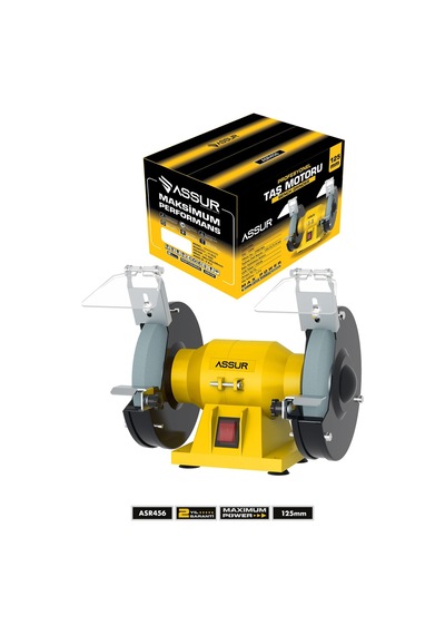 Assur 125 MM Zımpara Balta Bıçak Bileme Makinesi Taş Motoru Tezgah Üstü Taşlama Makinesi - 3067