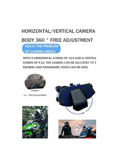 1080p Video Kayıt Özellikli, Su Geçirmez Ve Bluetooth 5.4 Motorcu Interkom Kulaklığı