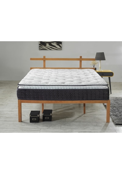 Mu&bah Antrasit Ultra Ortopedik Lara Pedli Paket Yaylı Tavşan Tüyü Kumaş Yatak 100x200