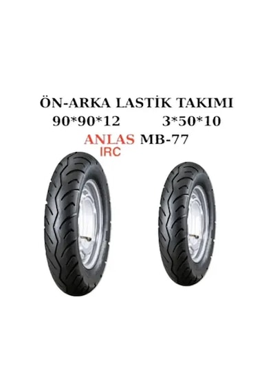 Anlaş Apachi Joy 125 Nova 125 Ön 90/90-12 Ve Arka 3.50-10 Mb77 Anlaş Set