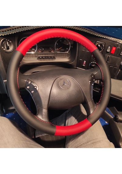 Mercedes Axor 1840 Direksiyon Kılıfı Kırmızı Siyah