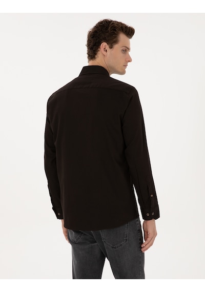Pierre Cardin Erkek Koyu Kahverengi Gömlek Desenli 50311308-vr084