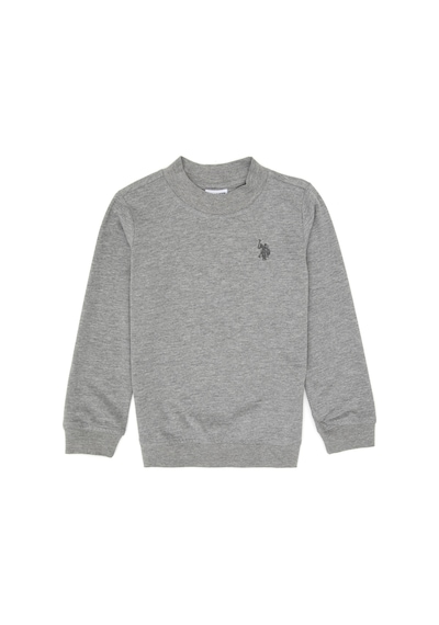 U.S. Polo Assn. Erkek Çocuk Gri Melanj Basic Bisiklet Yaka Sweatshirt 50314971-VR086