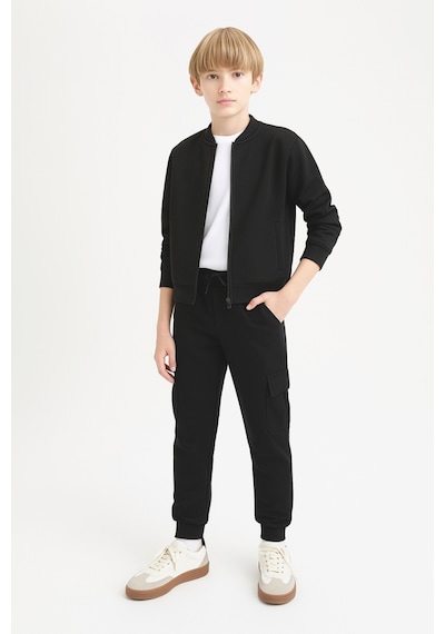 Ahengim Erkek Çocuk Basic Kargo Cepli Jogger Paça Okul Eşofman Altı Ak2322-1 Siyah