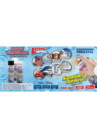 Leak Fix Sızıntı Önleyici Kauçuk Yüzey Kaplama Sprey 396 Gr Beyaz