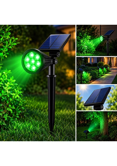 Güneş Enerjili Dekoratif Yeşil Led Bahçe Ve Çim Spot Lambası - Peyzaj & Yol Aydınlatma