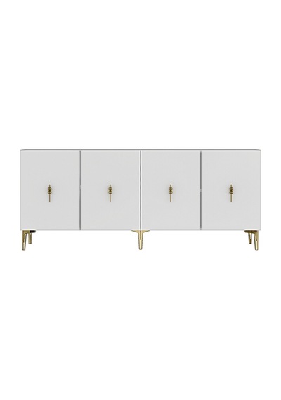 Ka1812bg Salkım Konsol ,tv Sehpası Beyaz-gold 180cm
