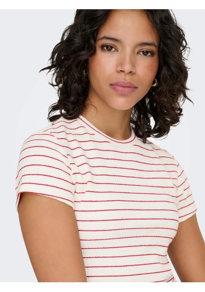 Only Onlanıts S/s O-neck Kadın Crop T-shirt 15368322 Kırmızı
