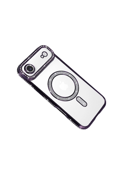 Apple İphone 17 Air Joke Simli Magneticsafe Kılıf - Derin Mor 0.2M-Çok Renkli