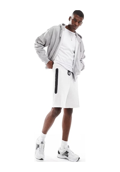 Nike Sportswear Tech Fleece Shorts Günlük Pamuklu Spor Şort Beyaz Melanj Beyaz - Gri