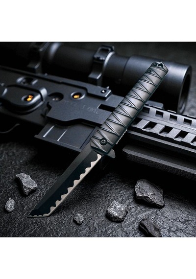 Samurai Tanto Çelik Kamp Çakı Siyah