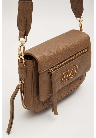 Levidor Camel Ön Fermuar Detaylı Omuz Çantası Camel