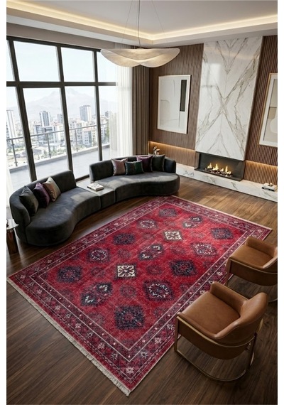Dekoratif Halı Kaymaz Taban Leke Tutmaz Yıkanabilir Kilim Özel Ölçü Salon Halısı 3040