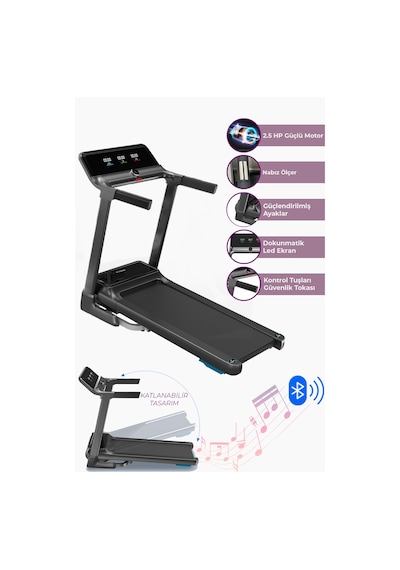 Relax Premium 14 Km Hız Bluetoothlu Uygulama Bağlantılı Katlanabilir Yürüme Ve Koşu Bandı 2.5 Hp Motor