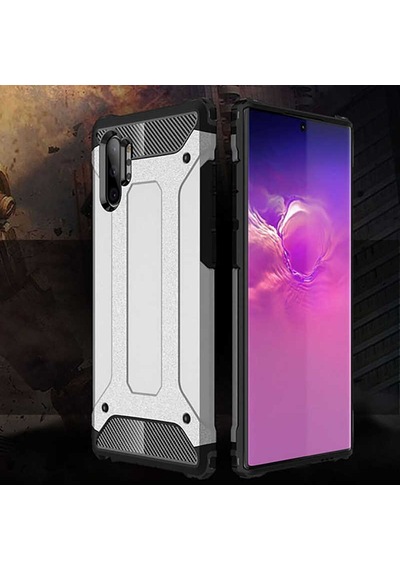 Noktaks - Samsung Galaxy Uyumlu Note 10 Plus - Kılıf Çift Katman Zırh Tank Crash Military Kapak - Gold