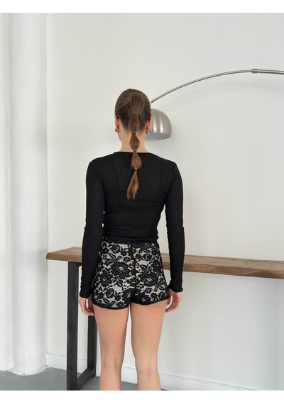 Verymoda Dantel Şort D2940 Siyah