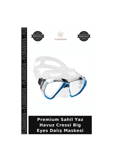 Premium Sahil Yaz Havuz Cressi Big Eyes Dalış Maskesi Clear-Clear
