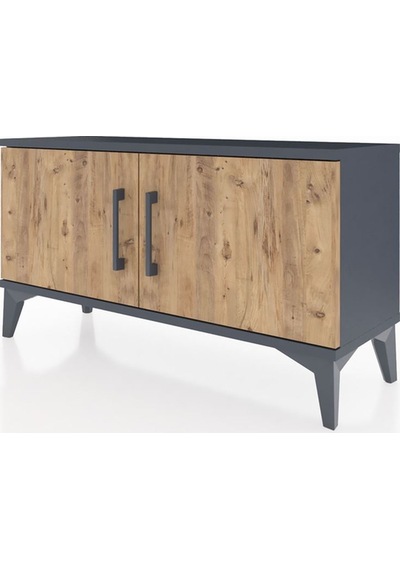 Arges Şifonyer Tek Raflı 2 Kapaklı 88x30x48 Antrasit-çam Antrasit