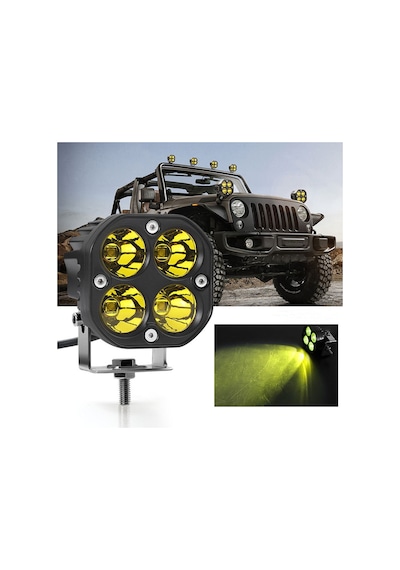 4 LED Sarı Çalışma 40W Motosiklet Off Road Lambası Sis Farı