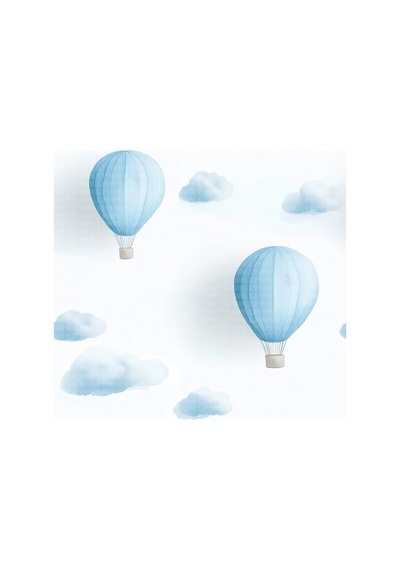 Bulutlar Balonlar Desen Çocuk Odası Poster Duvar Kağıdı