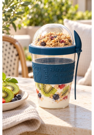 Emilahome Take'n Go 600 Ml Beslenme Kabı &yoğurt Kabı & Lunch Box Lacivert - 867618880 Lacivert