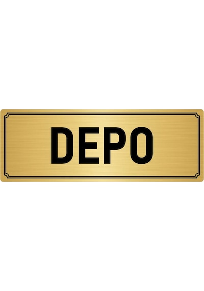 Metal Yönlendirme Levhası, Departman Kapı İsimliği Depo 10x20 cm Altın Renk