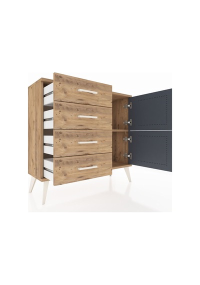 Arges Şifonyer Tek Raflı 4 Çekmeceli 2 Kapaklı 88x30x80 Çam-antrasit/çam Antrasit/çam Arges Şifonyer Tek Raflı 4 Çekmeceli 2 Kapaklı 88x30x80 Çam-antrasit/çam Antrasit/çam