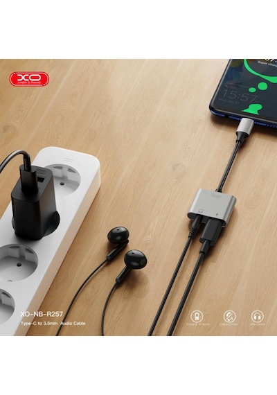 Type-c To 3.5mm Aux Ve Şarj Girişli 2 İn 1 Kulaklık Ses Dönüştürücü Adaptör