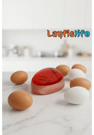 Yumurta Zamanlayıcı Egg Timer Renk Değiştiren Yumurta Haşlama Ve Pişirme Aparatı Rafadan, Kayısı Ve Tam Pişmiş