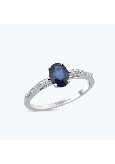 Altınbaş Pırlanta Safir Oval Yüzük Meh044s-14k