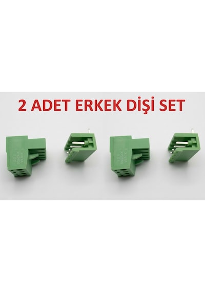 Vidalı Klemens 90 Derece 4 Pin 5.08mm 2 Adet Set