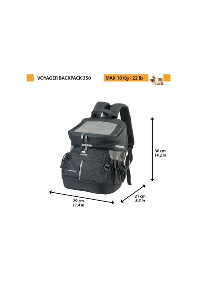 Ferplast Voyager 400 Evcil Hayvan Taşıma Çantası Siyah 33x23x41cm
