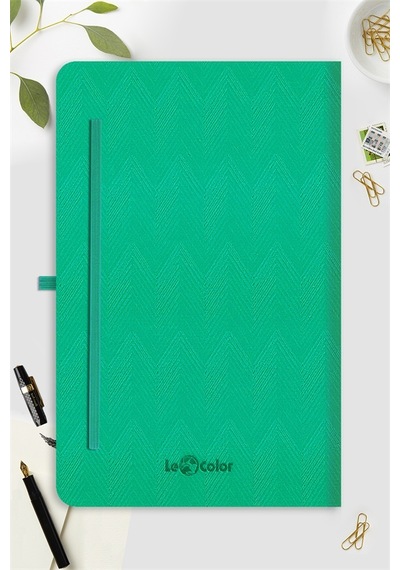 Tarihsiz Klasik Defter Rec Note 13x21 Çizgili Yeşil Desenli
