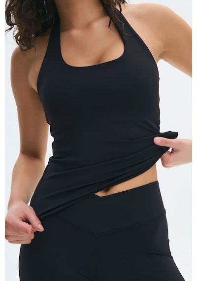 Madmext Siyah Halter Yaka Kadın Atlet Mg2680 Siyah