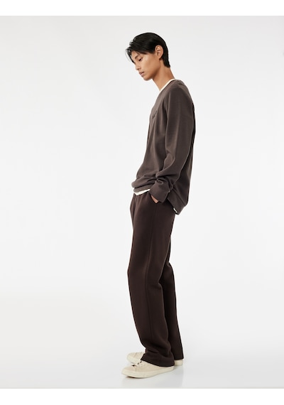 Koton Straight Fit Cep Detaylı Şardonlu Beli Lastikli Kışlık Eşofman Altı Kahverengi 6wam40033mk Kahverengi Koton Straight Fit Cep Detaylı Şardonlu Beli Lastikli Kışlık Eşofman Altı Kahverengi 6wam40033mk Kahverengi