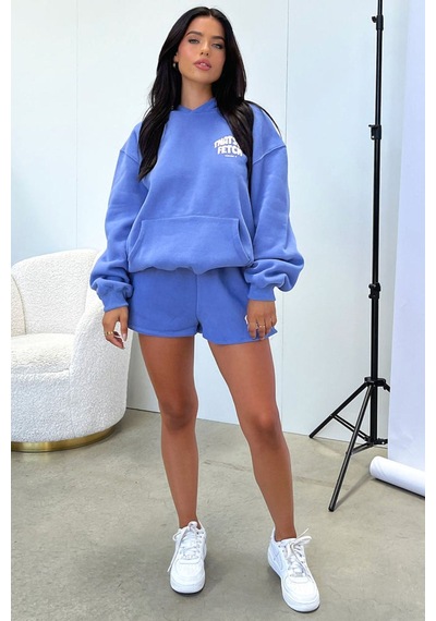 Thatsso Fetch Series 5 Sweatshirt - Bebe Mavisi Baskılı Oversize Kapüşonlu Mavi