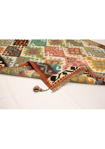 El Dokuma Afgan Kilim 100% Yün Kök Boya Elsanat Eserı İle Harika Anadolu Kilim Desenlı Çok Renkli