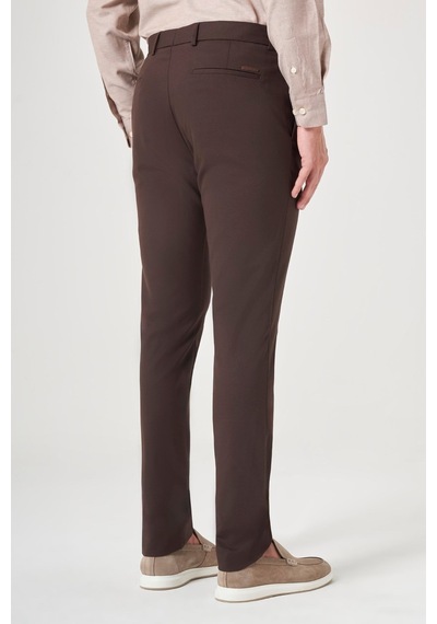 İmza Kahverengi Yan Cep Slim Fit Esnek Chino Pantolon 1003260154